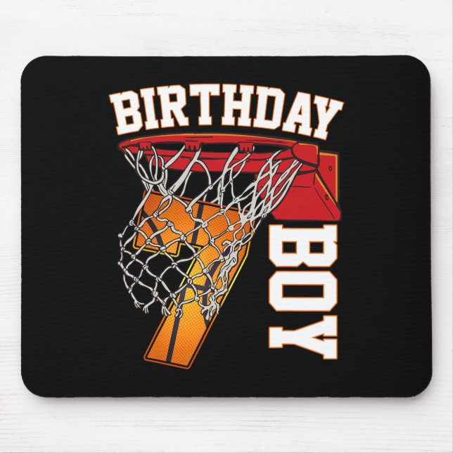 7th Birthday Boy Basketball 7 Year Old Theme Playe Mouse Pad (Front)