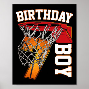 7th Birthday Boy Basketball 7 Year Old Theme Playe Poster