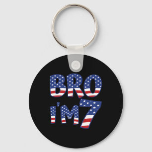 7th Birthday Boy Bro I’m 7 Years Old 4th Of July U Key Ring