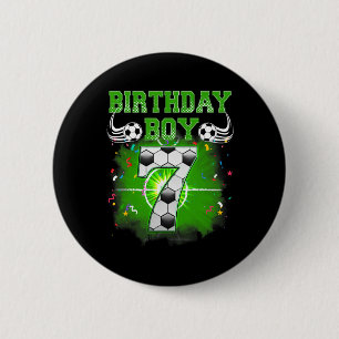 7th Birthday Boy Gifts Birthday Boy Soccer Fan 7 Y 6 Cm Round Badge