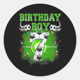 7th Birthday Boy Gifts Birthday Boy Soccer Fan 7 Y Classic Round Sticker