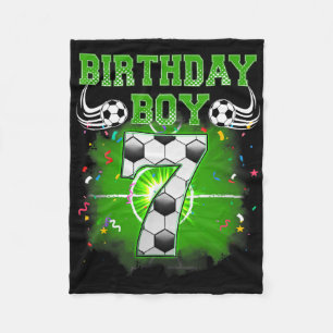 7th Birthday Boy Gifts Birthday Boy Soccer Fan 7 Y Fleece Blanket