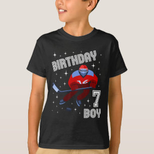 7th Birthday Boy Ice Hockey 7 Year Old Fun B-Day M T-Shirt