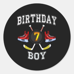 7th Birthday Boy - Ice Hockey 7 years old kid Classic Round Sticker