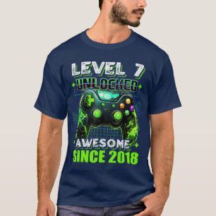 7th Birthday Boy Level 7 Gamer 7 Year Video Game P T-Shirt