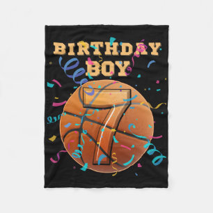 7th Birthday Boy Seven 7 Years Old Sketll Players Fleece Blanket