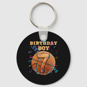 7th Birthday Boy Seven 7 Years Old Sketll Players Key Ring