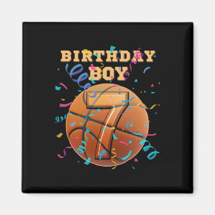 7th Birthday Boy Seven 7 Years Old Sketll Players Magnet