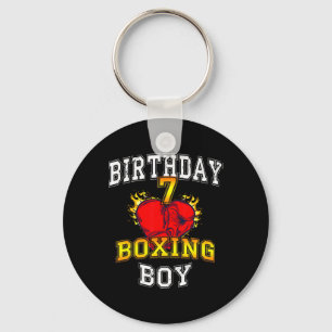 7th Birthday Boy Shirt - Boxing 7 Years Old Kid Key Ring