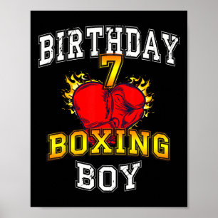 7th Birthday Boy Shirt - Boxing 7 Years Old Kid  Poster