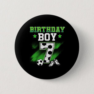 7th Birthday Boy Soccer 7 Year Old Sport 7yr Boys 6 Cm Round Badge
