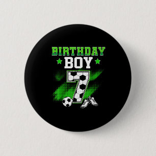 7th Birthday Boy Soccer 7 Year Old Sport 7yr Boys 6 Cm Round Badge