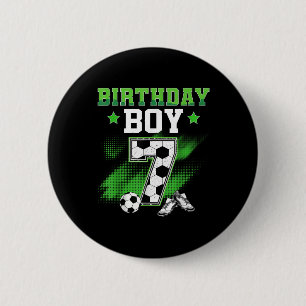 7th Birthday Boy Soccer 7 Year Old Sport 7yr Boys 6 Cm Round Badge