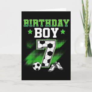 7th Birthday Boy Soccer 7 Year Old Sport 7yr Boys  Card