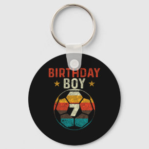 7th Birthday Boy Soccer Lover 7 Years Old Bday Key Ring