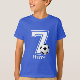 7th Birthday boy soccer personalised-2 T-Shirt