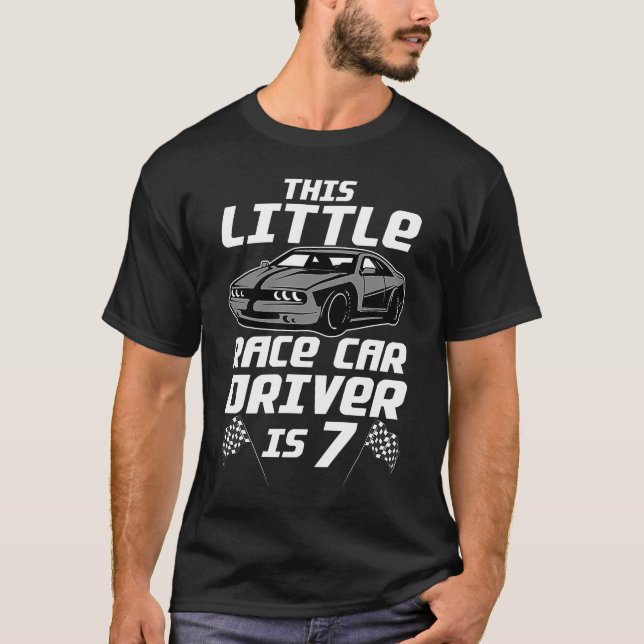 7th Birthday  Boys 7 Years Old Race Car Drivers T-Shirt (Front)