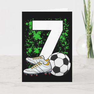 7th Birthday Boys 7 Years Soccer Footll Player Bir Card