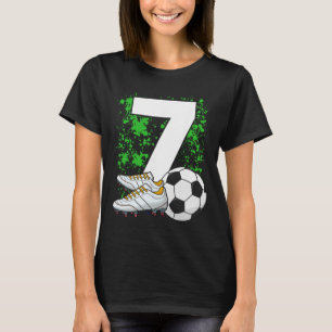 7th Birthday Boys 7 Years Soccer Footll Player Bir T-Shirt