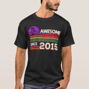 7th Birthday Boys Girls Awesome Since 2015 T-Shirt
