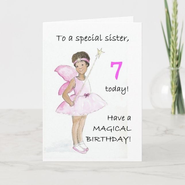 7th Birthday Card for a Sister (Front)