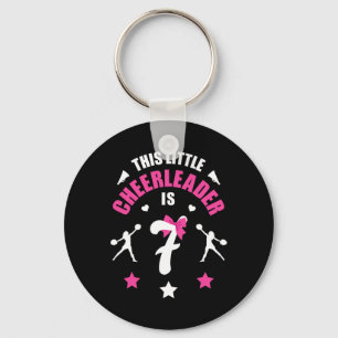 7th Birthday Cheerleader Girl T Shirt 7 Years Old Key Ring