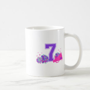 7th Birthday Cheerleading Girl Seven Year Old Chee Coffee Mug