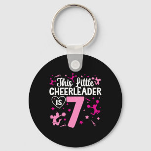 7th Birthday Cheerleading Girl Seven Year Old Chee Key Ring
