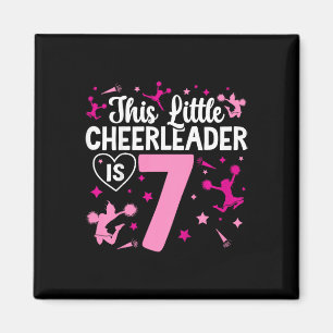 7th Birthday Cheerleading Girl Seven Year Old Chee Magnet