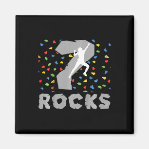 7th Birthday Climbing Seven Year Old Rock Climber Magnet