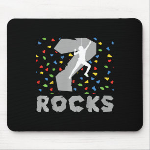 7th Birthday Climbing Seven Year Old Rock Climber Mouse Pad