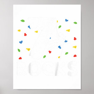 7th Birthday Climbing Seven Year Old Rock Climber Poster