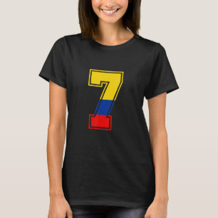 7th Birthday Colombian 7 Years Old Number 7 Colomb T-Shirt