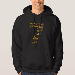 7th Birthday Construction Truck - Excavator Bulldo Hoodie
