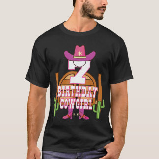 7th Birthday Cowgirl 7 Years Old Girl Rodeo Lover  T-Shirt
