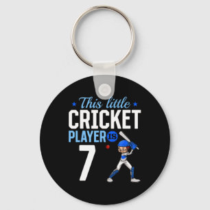 7th Birthday Cricket Player Key Ring