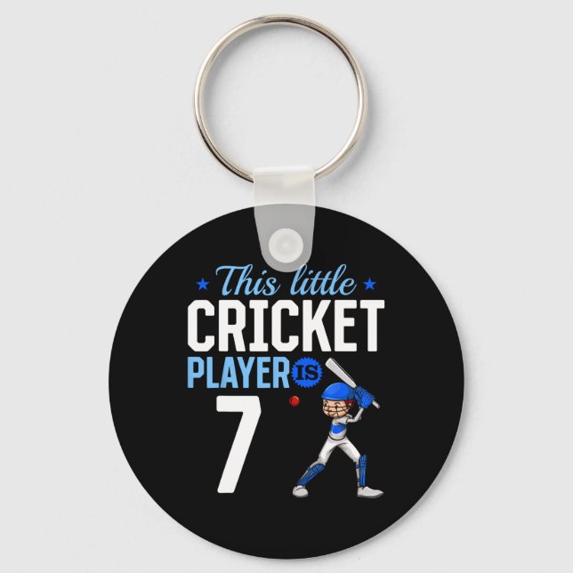 7th Birthday Cricket Player  Key Ring (Front)