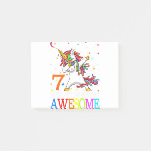 7th Birthday Dabbing Unicorn Party Gift 7 Years Post-it Notes