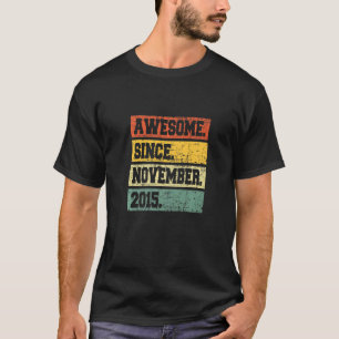 7th Birthday Decor 7 Years Old Awesome Since Novem T-Shirt