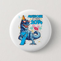 7th Birthday Dinosaur 7 Year Old Boy Kids Awesome