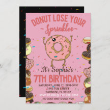 7th Birthday Doughnut Lose Your Sprinkles Girls Pa