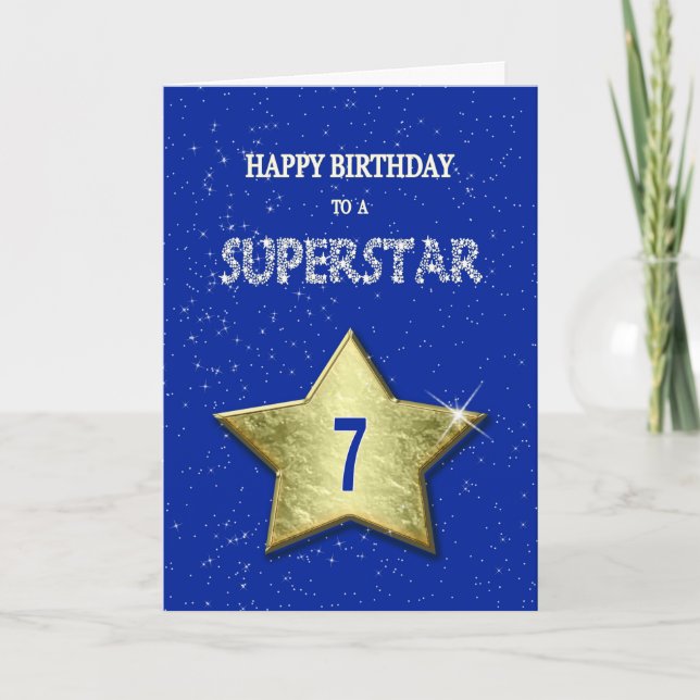 7th Birthday for a Superstar Card (Front)