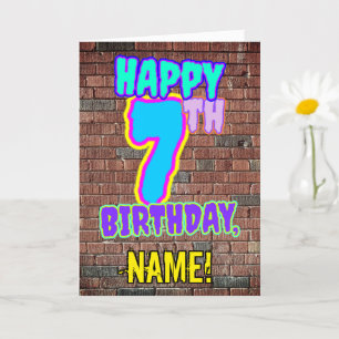 7th Birthday - Fun, Urban Graffiti Inspired Look Card