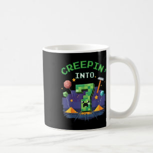 7th Birthday Gamer Pixel Creepin Into 7 Video Game Coffee Mug