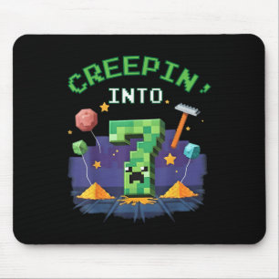 7th Birthday Gamer Pixel Creepin Into 7 Video Game Mouse Pad