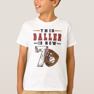 7th Birthday Gift Baseball Player 7 Year Old Boy T-Shirt