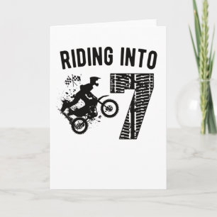 7th Birthday Gift Dirt Bike 7 Years Old Motocross Card