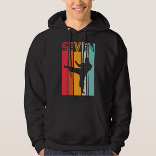 7th Birthday Gift Karate Retro Taekwondo Martial A Hoodie