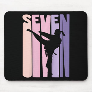 7th Birthday Gift Karate Retro Taekwondo Martial A Mouse Pad