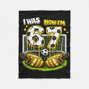 7th Birthday Girl Boy I Was 6 Now I'm 7 Meme Socce Fleece Blanket